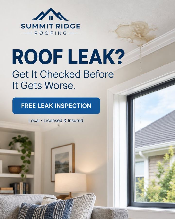 Sample Facebook ad: Roof leak? Get it checked before it gets worse. Free leak inspection.
